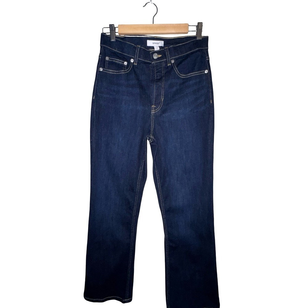 SPANX Size 10 Hayward Wash Kick Flare Jeans Dark Wash Shaping NWT - Picture 2 of 6